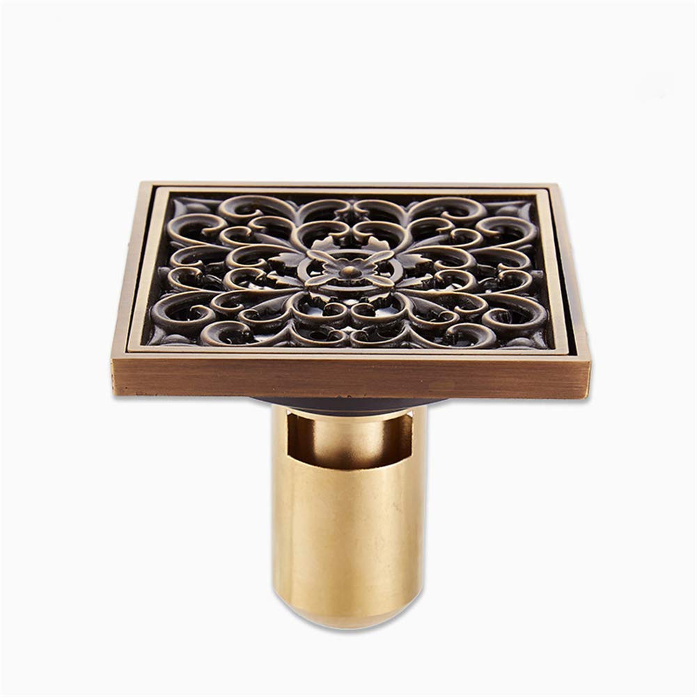 Drain de sol douche en laiton carré avec couvercle amovible chic