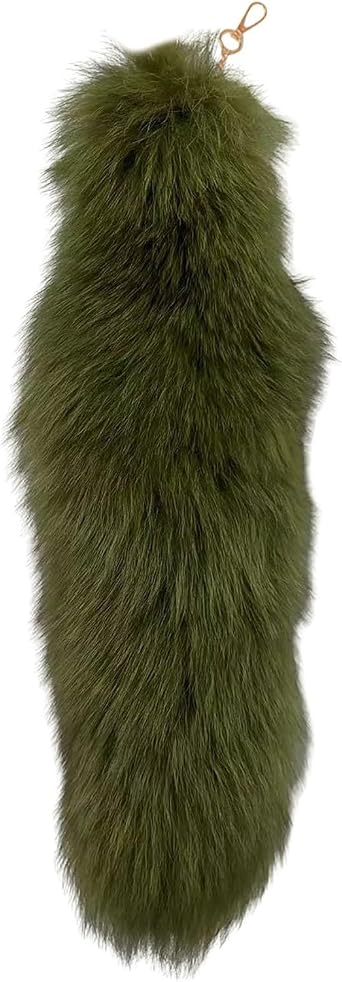 Fox Tail Keychain Large, Furry Therian Tail Faux Keyring,Halloween Cosplay Toy,Bag Accessories Charms,Hook Pendant