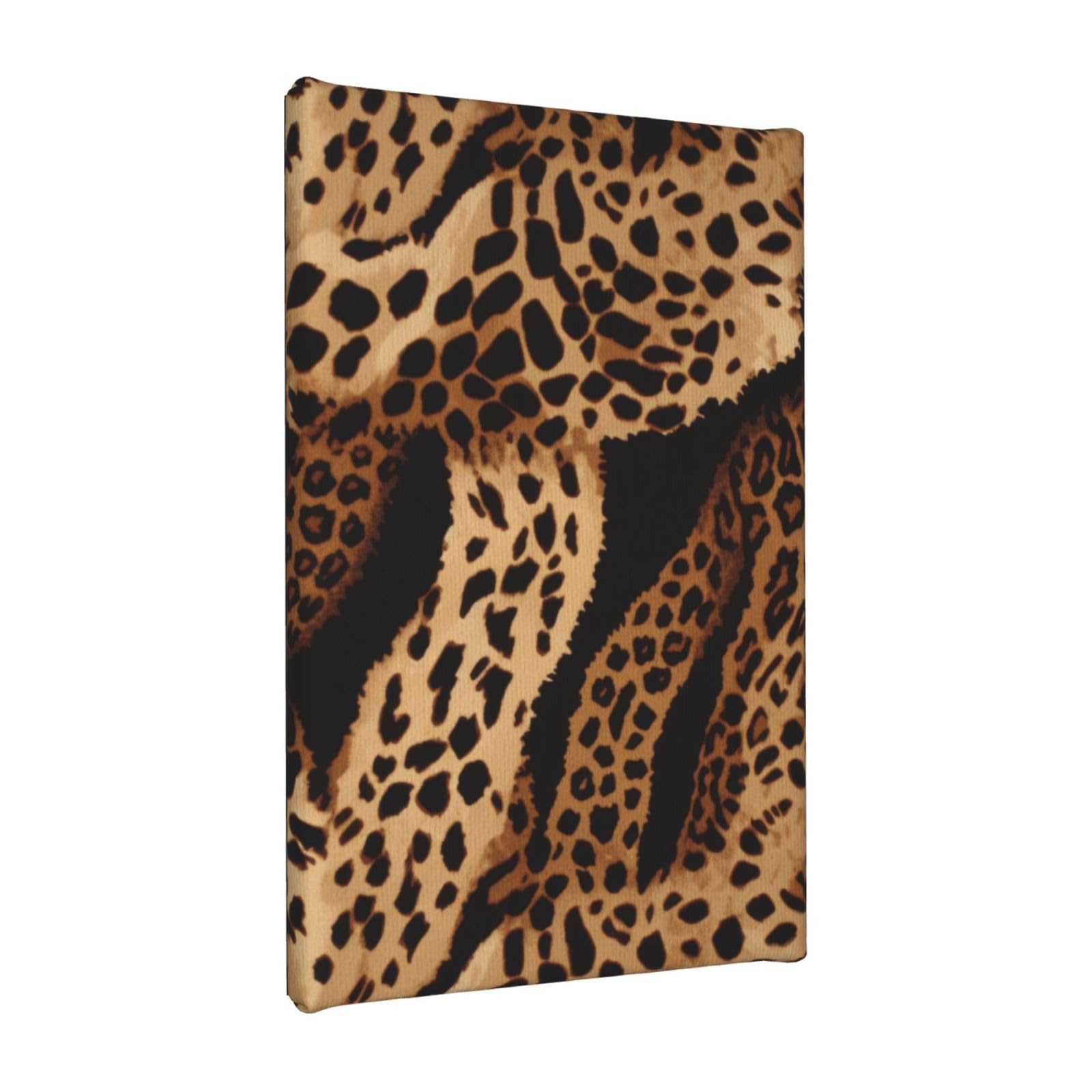 YKLJG Leopard Pattern Printed Wall Art Canvas Painting 20x30 CM Wooden Framed Picture Painting Artwork Prints for Bedroom Kitchen Home Office Decor