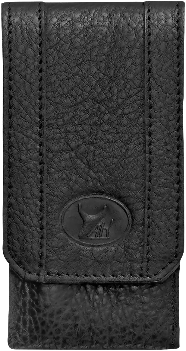 ZWILLING Maniküre-Set (3 teilig, Napparindleder Etui, Druckknopfverschluss, mit Kompakt-Nagelknipser), Premium, Schwarz