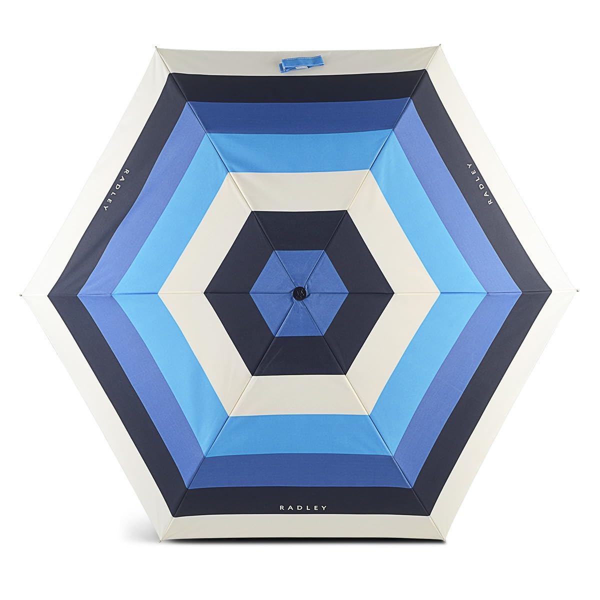 RADLEYLondon - Summer Stripe Superlite Responsible Foldable Umbrella in Blue