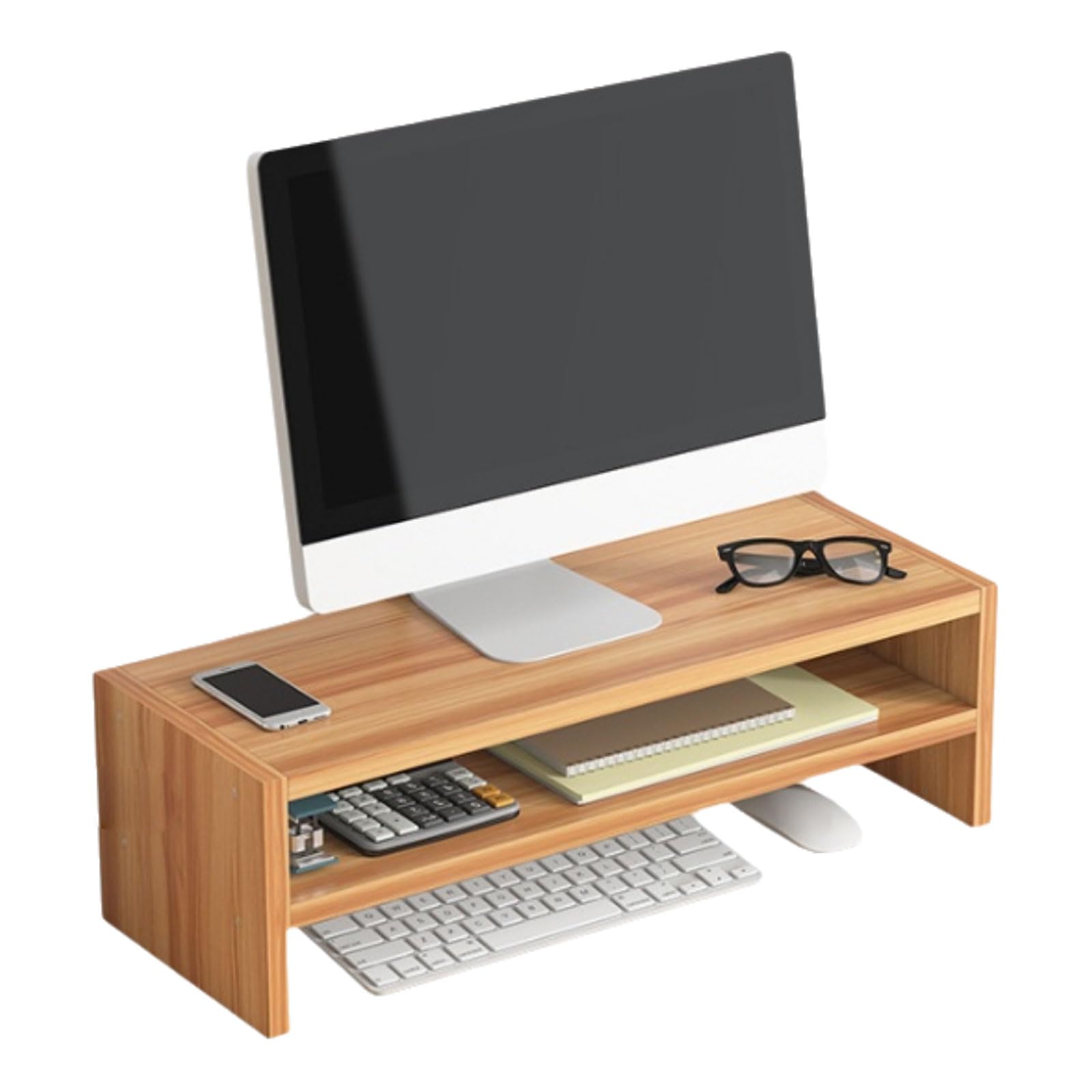 Soporte Monitor Madera,Soporte Monitor,Soporte para Pantalla de Monitor,Elevador De Monitor,Elevador Pantalla Ordenador,Soporte Computadora,para escritorios de Oficina y Dormitorio