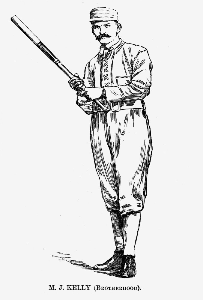 Michael Joseph Kelly N(1857-1894) Known As King Kelly American Professional Baseball Player As A Member Of The Brotherhood Or Players League Line Drawing 1890 Poster Print by (24 x 36)