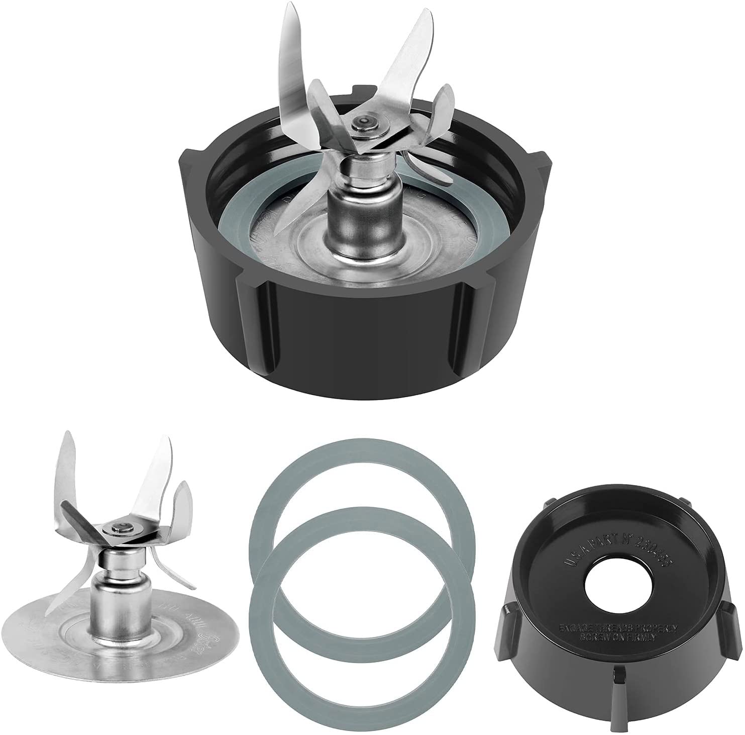 GZsenwo Blender Replacement Parts for Oster Osterizer Blender Blades with 4902 Blender Jar Bottom & 6 Point Fusion Blade 4961 & 2 Pcs O Ring Rubber Seal Gasket