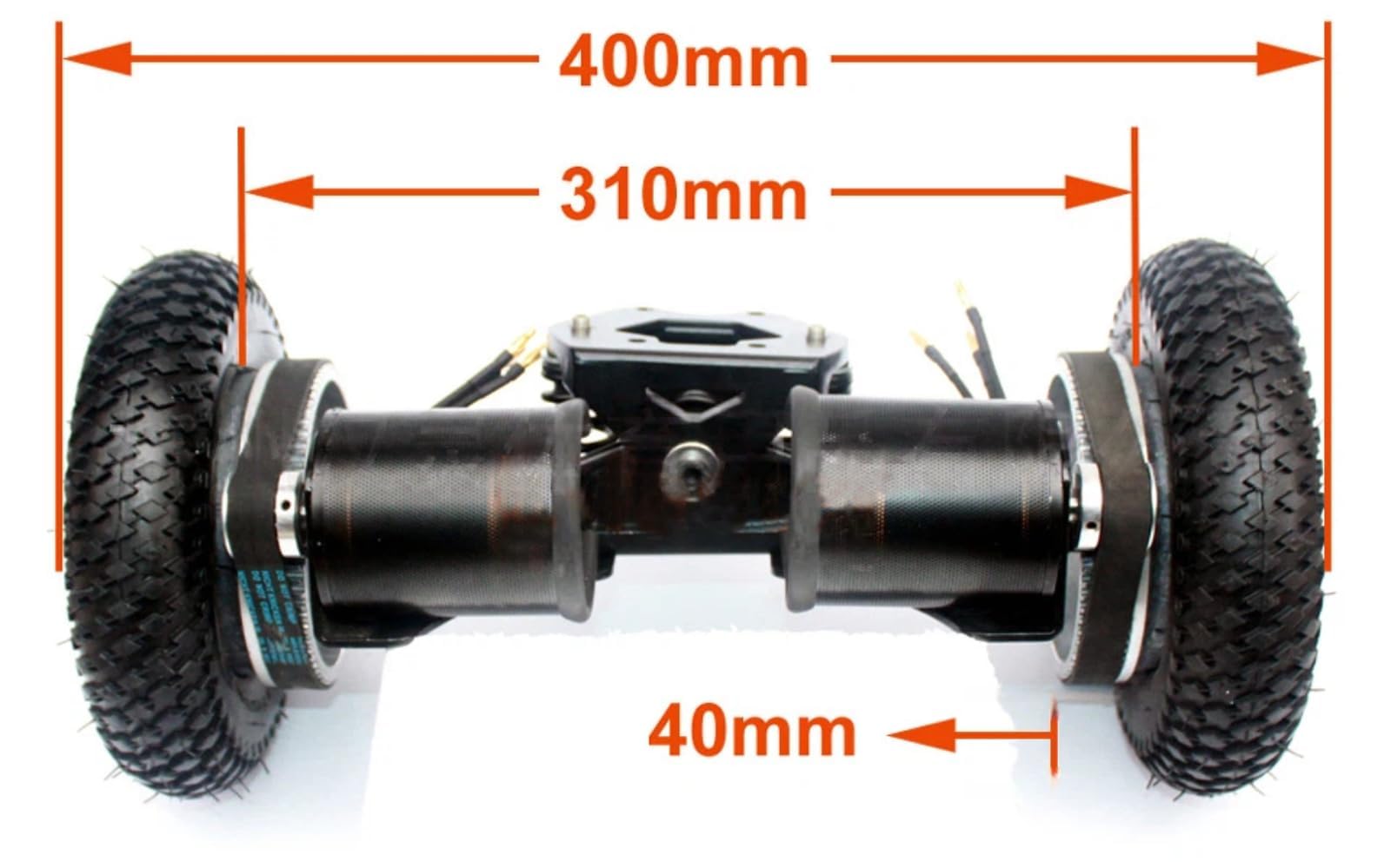 Kit de skateboard tout-terrain avec bras de suspension de 27,9 cm, ressorts hélicoïdaux, roues pneumatiques de 20,3 cm, télécommande et tableau de commande