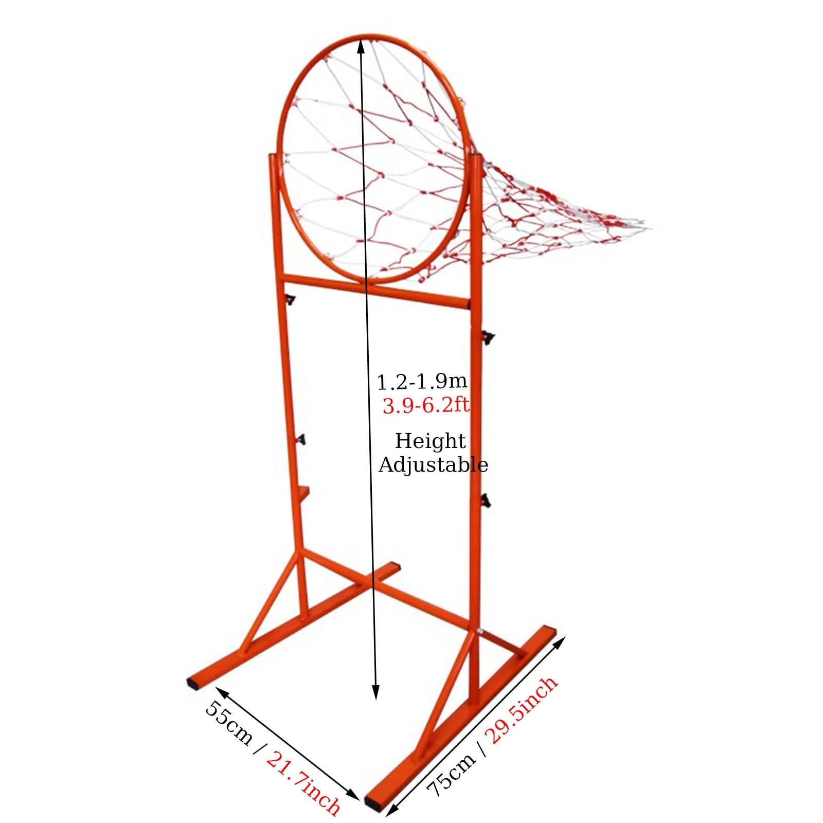 Canestro Basket Esterno Da Terra Canestro Per L'allenamento Al Passaggio, Altezza Regolabile In Ferro Supporto Per Il Passaggio, Rimovibile, Robusto E Solido, Attrezzature Sportive ( Size : 1.2-1.8m/3