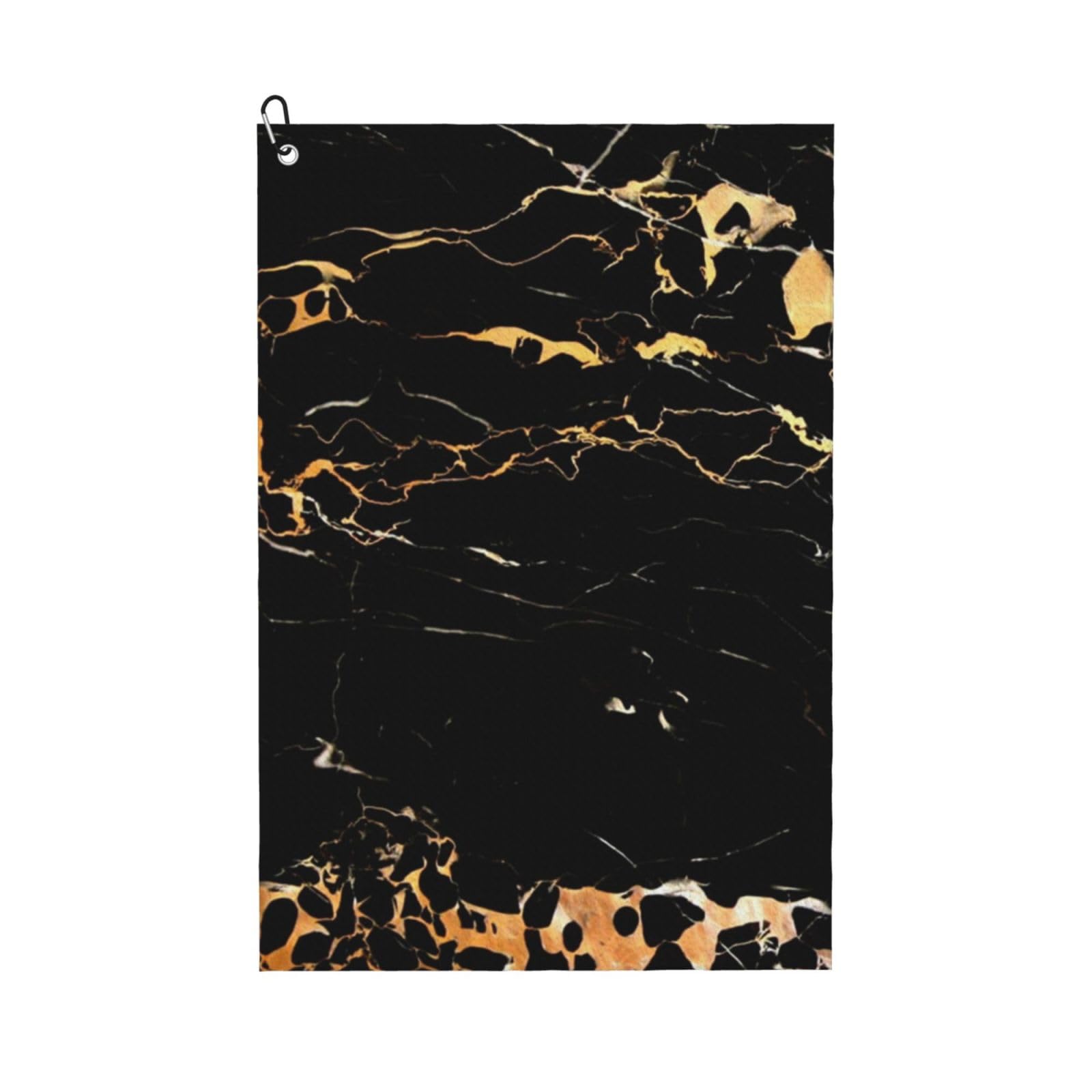 Hnnkloy Marble Printed, 16x24 in Portable Waffle Golf Towels with Carabiner Clip for Golf Bag