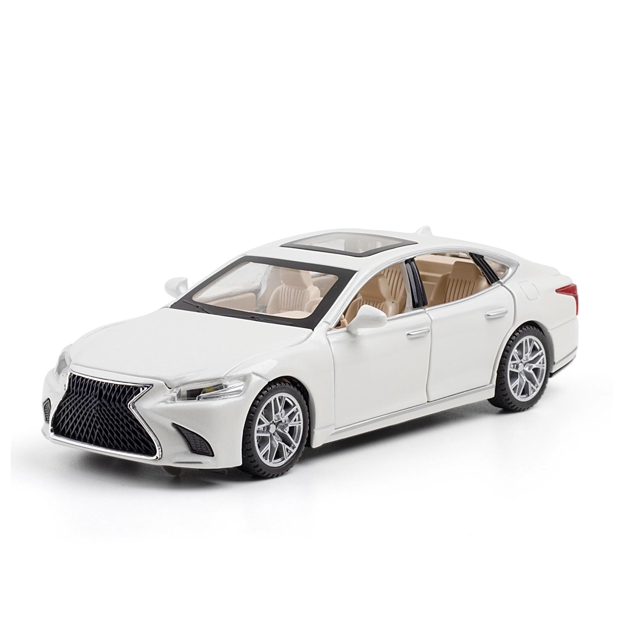 Btwodian White Scale Model Car For Lexus Ls500h 5Th Xf50 Diecast Model Car