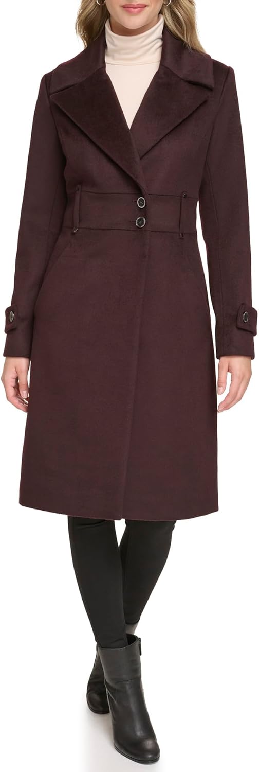 Kenneth Cole womens Solid Wool Blend Trench Coat - Image 2