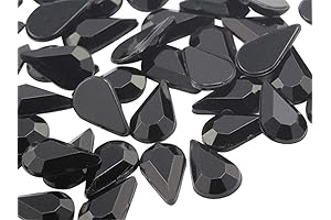 Allstarco Large Black Teardrop Rhinestones