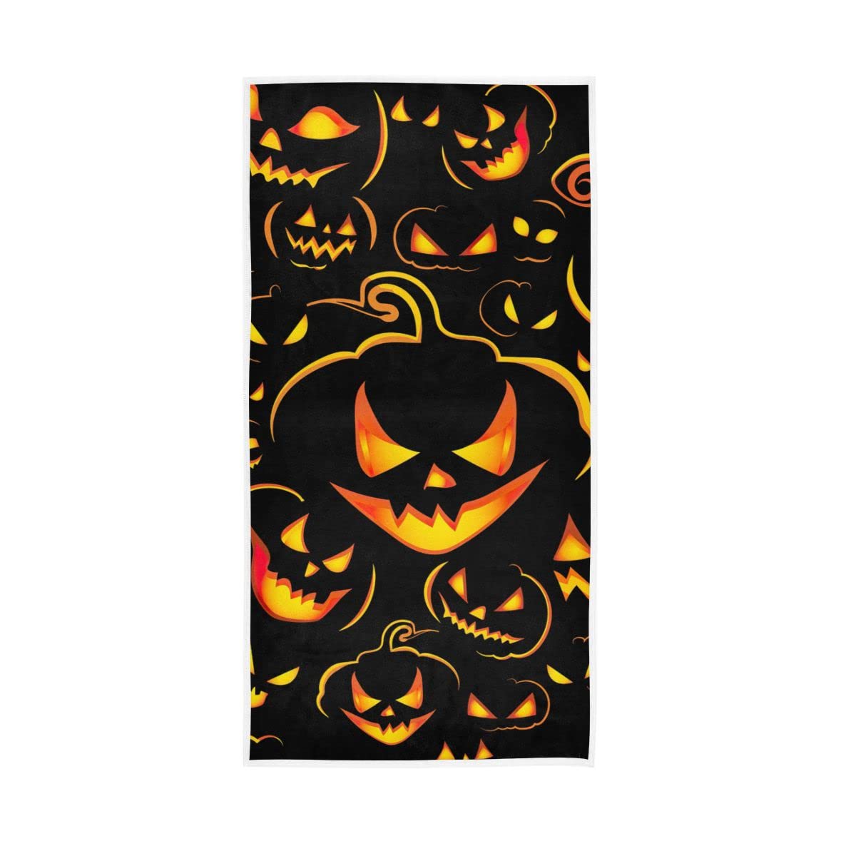 LSRCPD Funny Halloween Pumpkin Soft Large Hand Towels Bath Towel Multipurpose for Bathroom Hotel Gym Spa 30"x15"