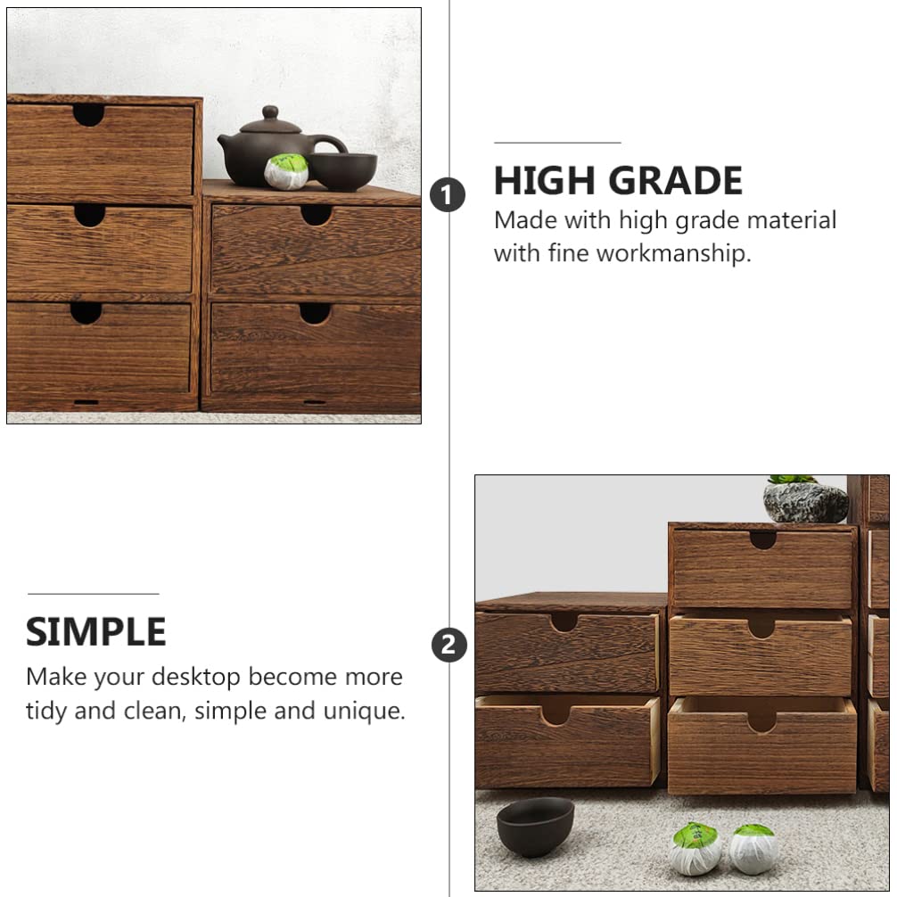 Schreibtisch-Organizer aus Holz, 2 Schubladen, kleine Aufbewahrungsbox für Zuhause, Büro, Schulbedarf und Mehrzweckgebrauch, stilvoller Schreibtisch-Organizer aus Holz mit Schubladen