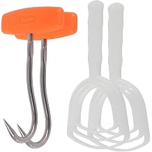 2 Pcs Bone Dust Scrapers and 2 Pcs Meat Hooks Butcher Tool Set