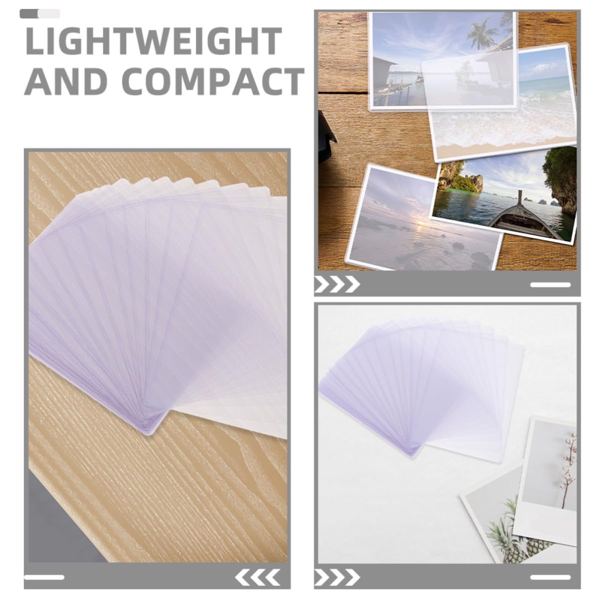 Healvian 50 Pezzi Proteggi Carte in Plastica, Card Sleeves e Card Holders Rigidi Trasparenti, Ultrafini e Impermeabili, per Foto, Carte, Cartoline e Postcard, Rettangolari