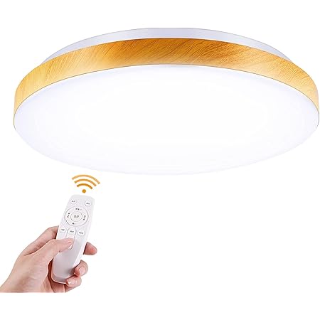 Amazon Co Jp Anamlea Ledシーリングライト 木目調 調光調色タイプ リモコン付き 27w 6 8畳 天井照明 タイマー機能 常夜灯モード 玄関 廊下 和室 洋室 台所 洗面所 照明器具簡単取付 Pse認定済 ホーム キッチン
