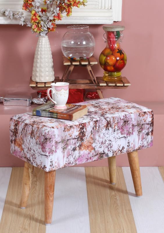 ShadowKart Pouffes Bench Sitting Stool for Living Room Patio Kitchen Satti Bench Puffy Wooden Mudda Ottoman Coffee Table Stools Poof Footstool Pouf Makeup Table, Square, 64x33x45 Cm, Print Pink (B0DGQNZHLJ) Amazon Price History, Amazon Price Tracker