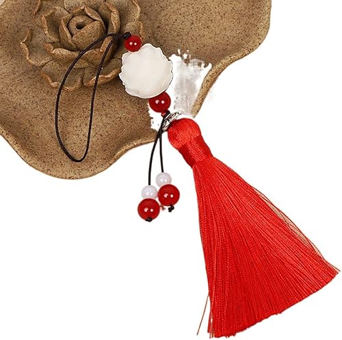 Vista 5 de WEISHA Llavero 1 pieza Bodhi Lotus Flower Tassel Pendant Mo Dao Zu Shi Wei WuXian Lanzhan, accesorios de cosplay, cordón trenzado hecho a mano