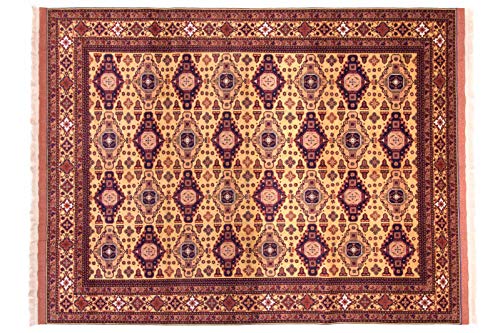 RUG PRINCE Alfombra Afghan Mauri Kabul tejida a mano, 210 x 270 cm, color rojo, patrón geométrico