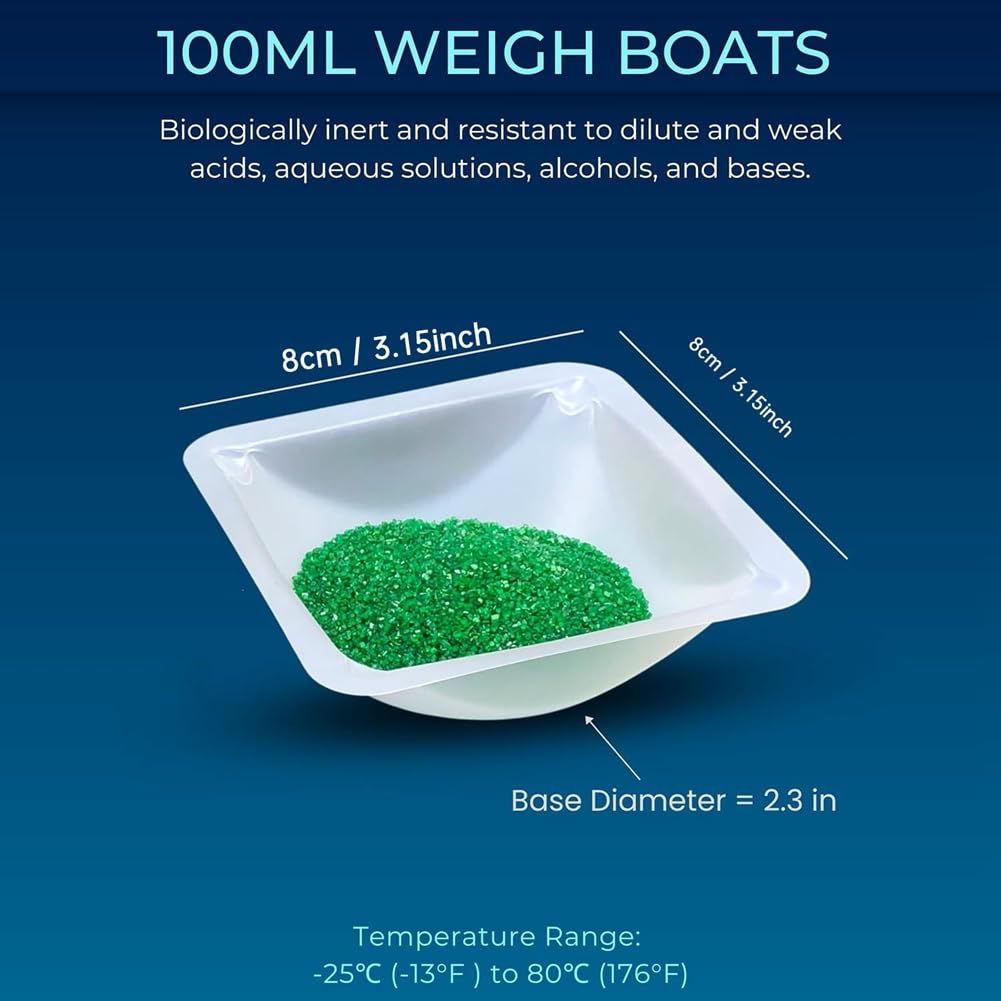 Für Waage Boote 100 Ml Antistatische Plastische Einwegschalen, Polystyrol Laborschale 100pcs Wiegen Geschirr