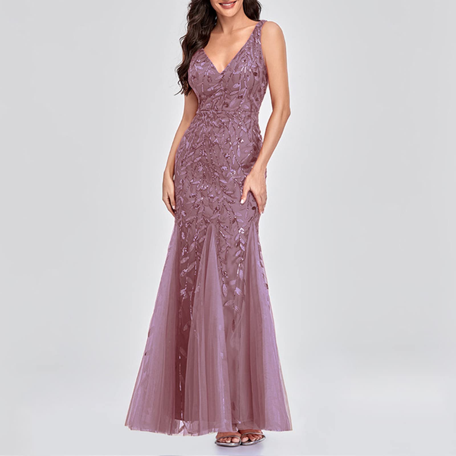 Abiti Donna Cerimonia Eleganti Matrimonio Lunghi Cocktail Party Vestito da Sera Sposa Elegante da Donna Banchetto Formale Cerimonia Abito da Donna Ruffled Abiti Donna Estivi Eleganti