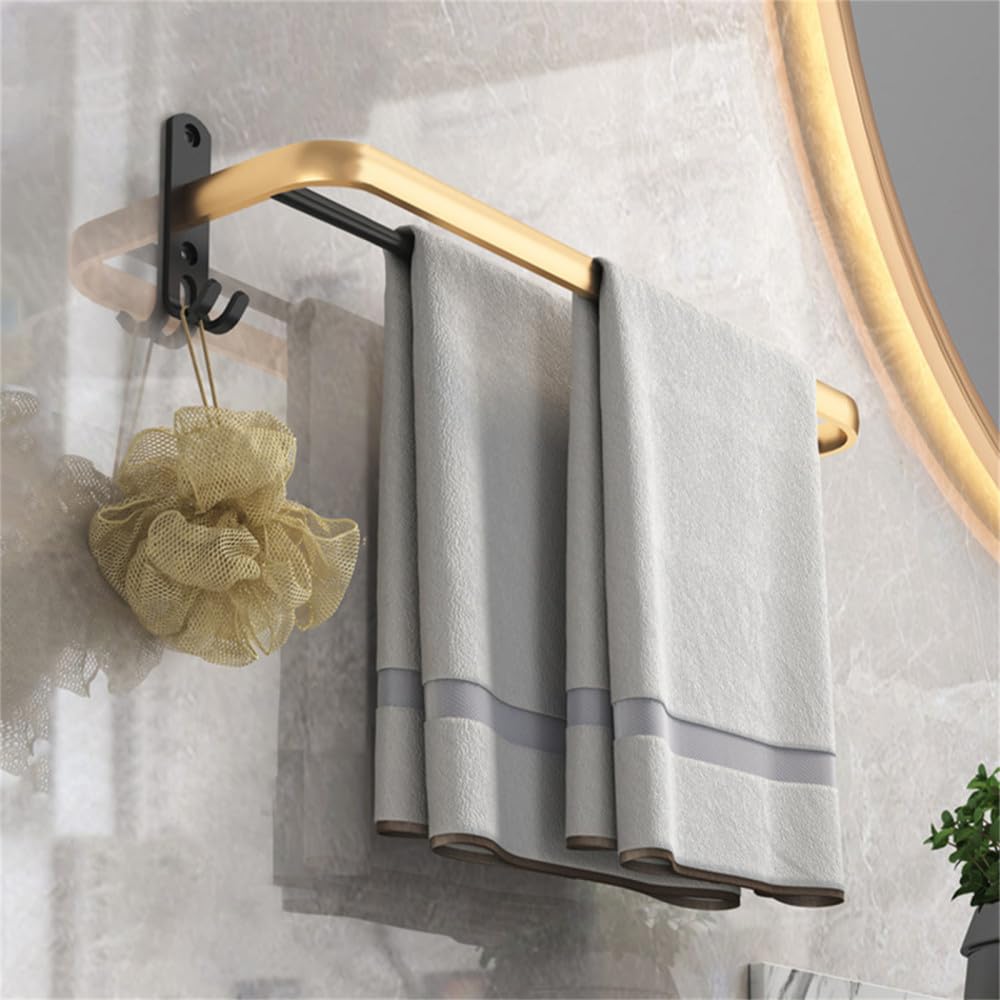 Porte-serviettes noir et or en aluminium spatial chic pour salle de bain