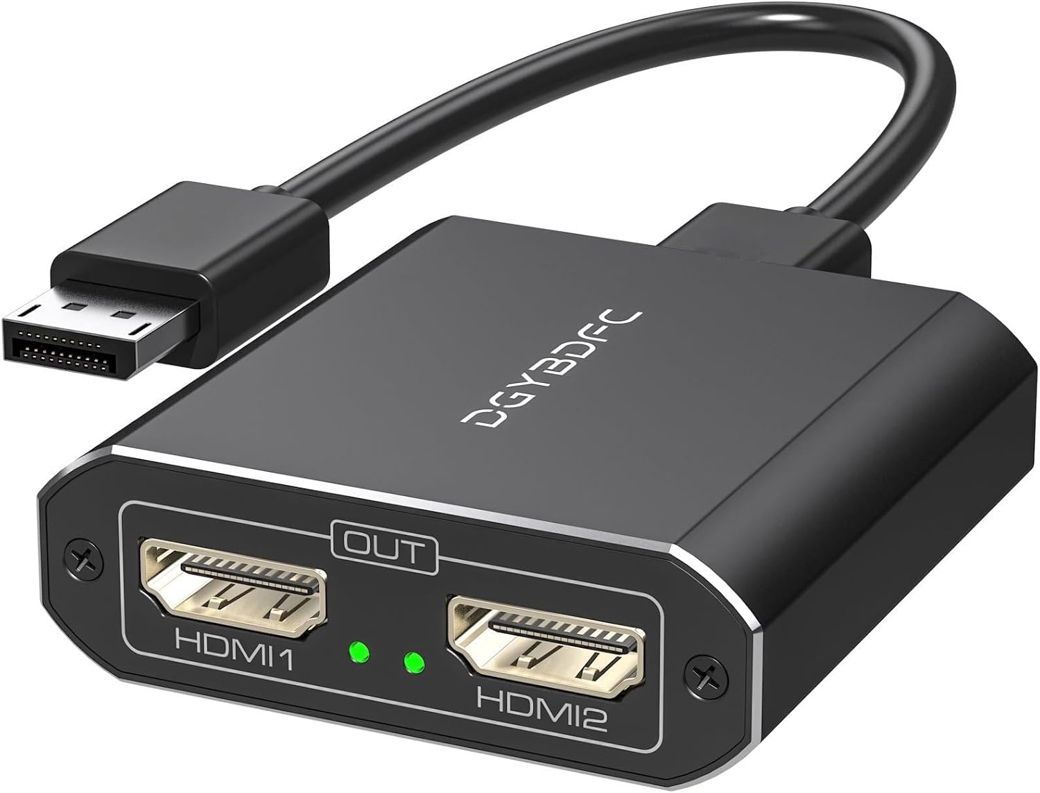DisplayPort to Dual HDMI Adapter 1 in 2 Out, 4K60Hz Display Port DP 1.4 to 2 HDMI Splitter for PC Graphics Card Monitor Support Windows Extended Mode, [MacOS Only Mirror Mode], No DP Cables