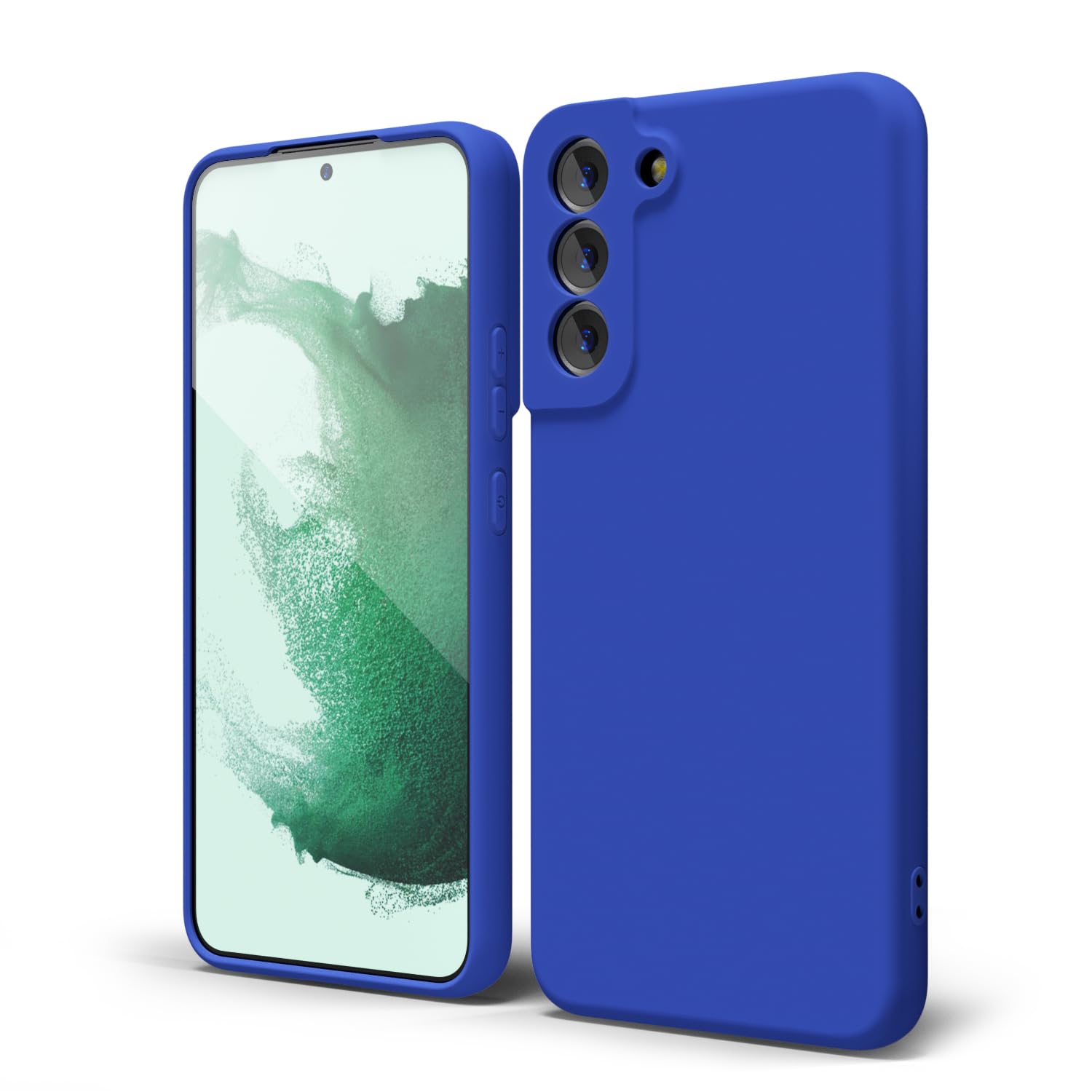 oakxco for Samsung Galaxy S22 Plus Phone Case Liquid Silicone, Cute Thin Slim Soft Rubber TPU Plain Smooth Gel Cover for Women Girl Aesthetic Design, Matte Solid Protective & Shockproof, Royal Blue