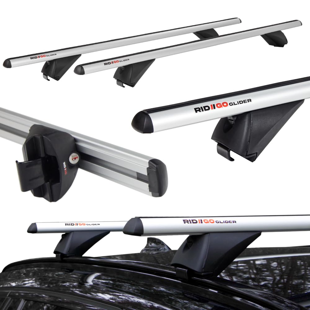 RIDIGO Glider Dachträger für Opel Zafira 3 III C Tourer 2012-2019 | Aluminium, 75 kg Tragkraft, geschlossene Dachreling, Silber