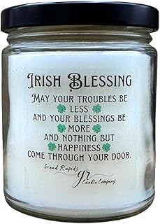 Irish Blessing St. Patrick's Day 9 ounce soy wax blend candle (clean linen)