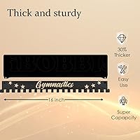 Vista 6 de Percha de medallas de metal, estante antideslizante para trofeos con 20 ganchos, montaje en pared, resistente, no doblado, soporta 22-33 libras