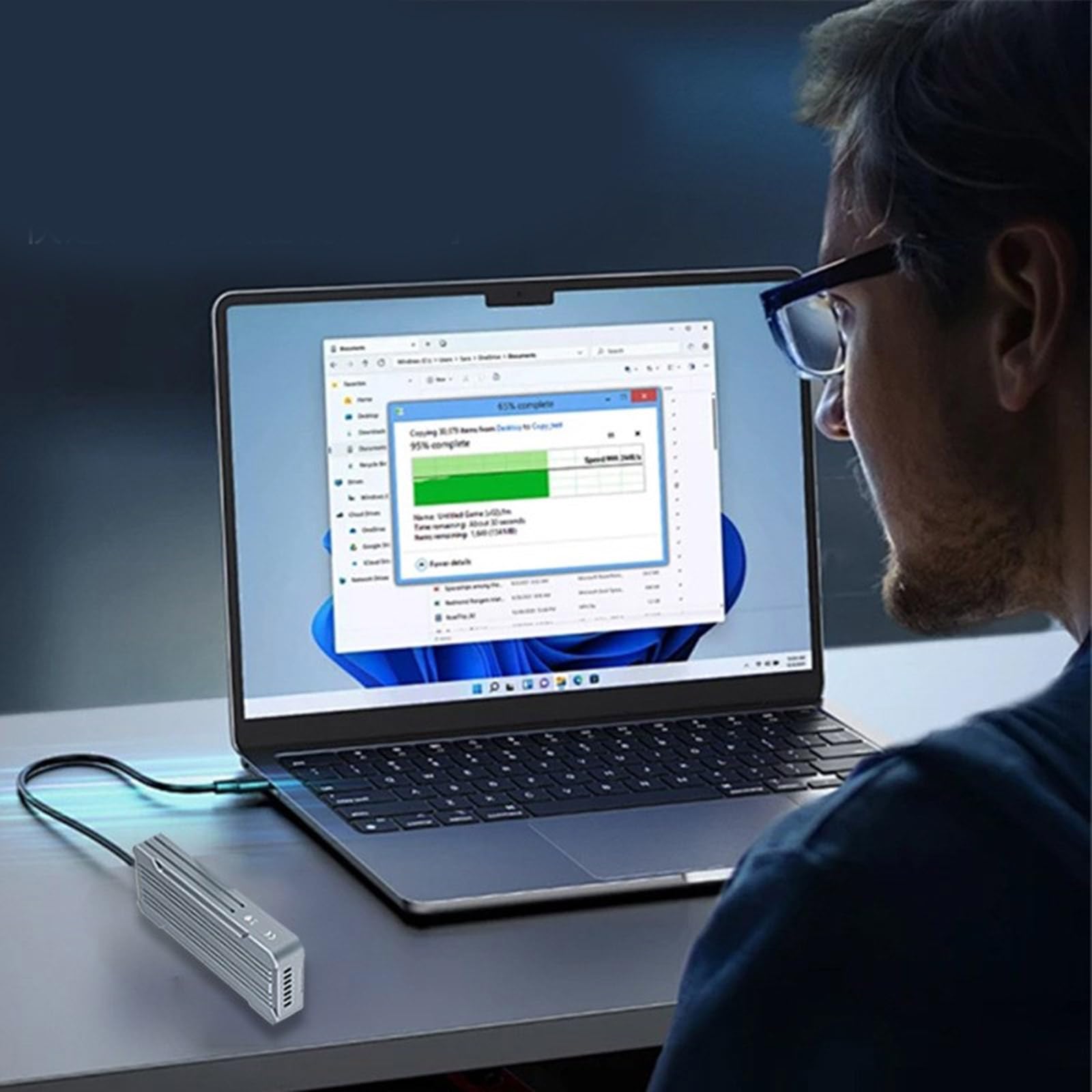 UsbC NVMe SSD Box Alluminio Enclosure 40Gbps Veloce Velocità di Trasferimento USB4 Thunderbolt3compatible Dissipat di calore efficiente