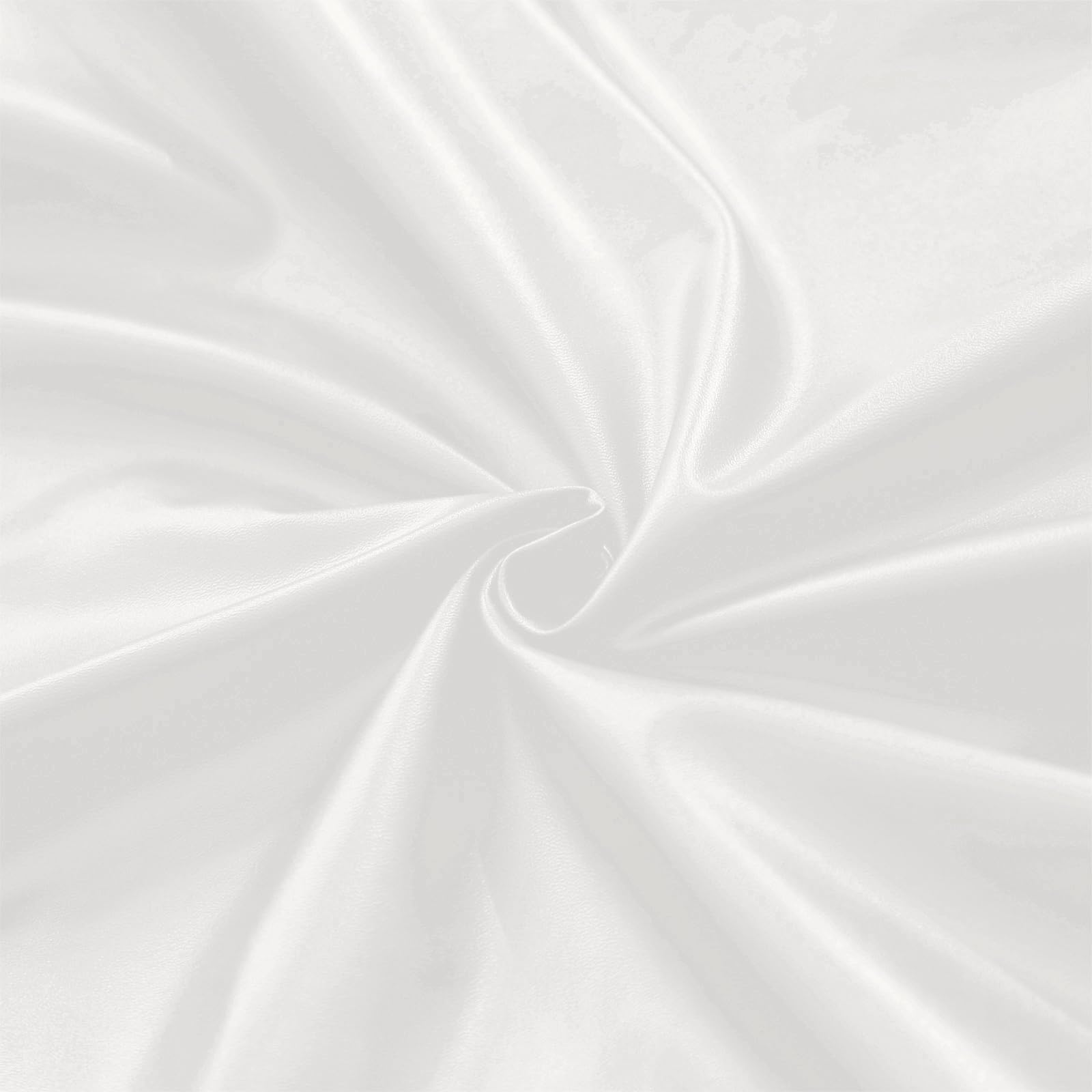 Qubjus Funda protectora para silla de comedor, de piel sintética sólida, impermeable, resistente al aceite, elástica, para mesa de comedor (blanco, 4 unidades)