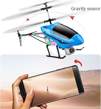 75CM Remote Control Helicopter, One Key Take Off/Landing RC Helicopter, 3.5 Channel, LED Light Outdoor Resistance Crash Stable RC Aircraft Airplane for Kids Beginners -Dual Battery