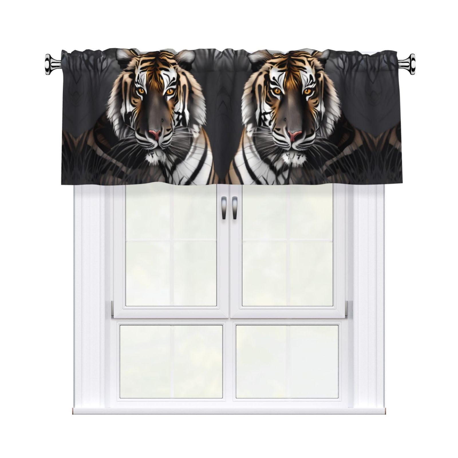 YYHHAOFA Tiger at rest Prints Durable Kitchen Window Layer – 54x18 Inch 100% Polyester Valance with Precision Construction