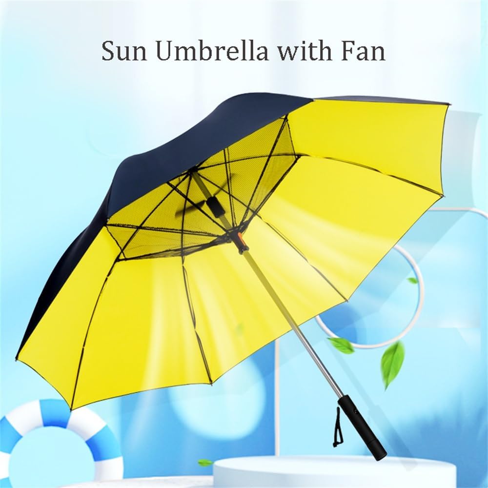 Sun Umbrella with Fan, USB Rechargeable Multifunctional Umbrella with Fan, Cooling Umbrella Travel Umbrella for Fishing, Golfing, Patio, Sand