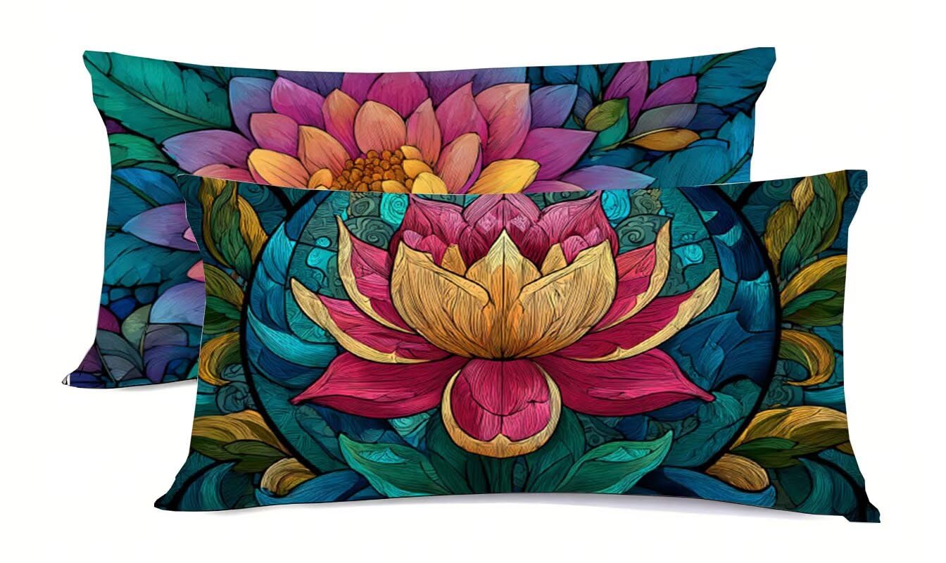 Taie d'oreiller 50x75cm lin decoratif lot de 2 rouge pour un lit elegant