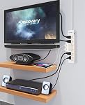 ROOTOMA Protecteur de bande de puissance avec interrupteurs individuels,6-Foot 14AWG Cordon à longue extension 1875W/15A Mont mural pour Bureau Dorm Home Theatre (6outlets-6ft)