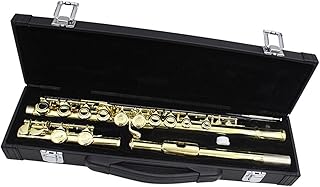 Golden 16-hole C-key Flute With E-key Woodwind Closed-hole Gold-plated Keys White Brass Tube With Box flute instrument