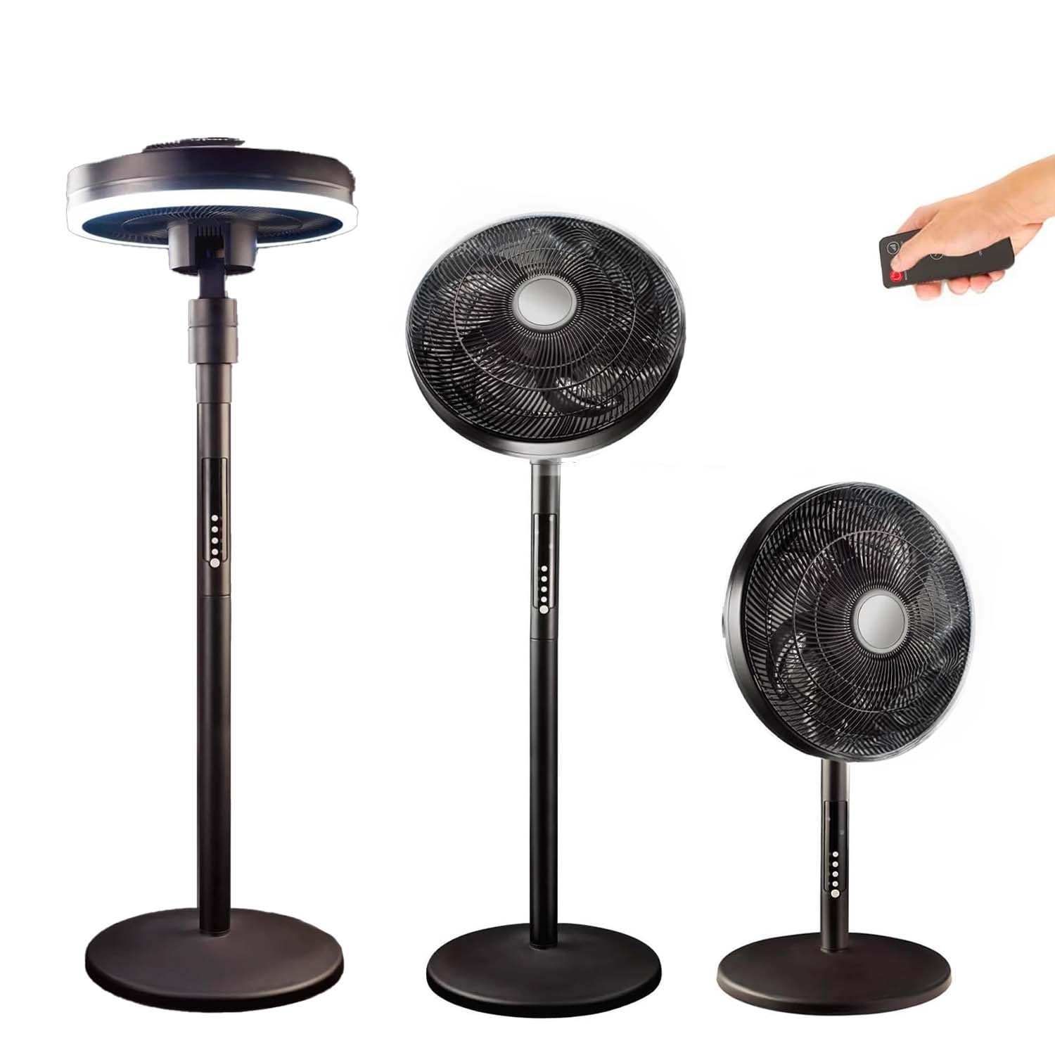 Wintem Wentylator kolumnowy NUUK z timerem, pilotem i diodami LED - nowoczesny design i mocny przepływ powietrza 4 prędkości, 70 W, czarny