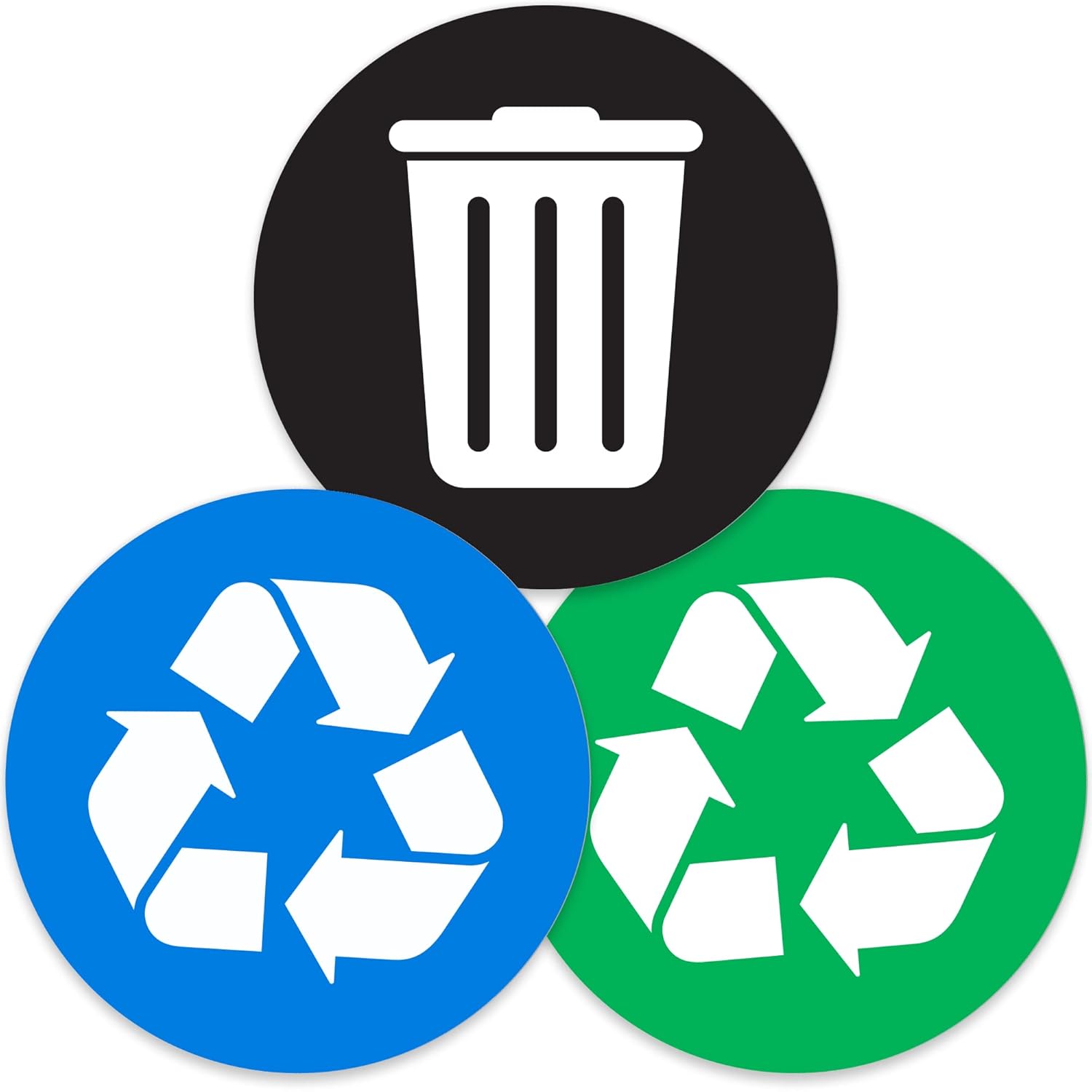 Stickios Recycle Stickers for Trash Cans (3 PCS) Bubble
