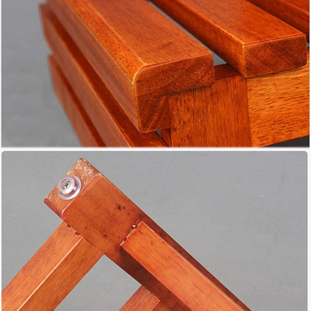 OSCCAR Home Folding Step Ladder Stool Cedar Step Stool Wooden Bathtub Stool 3-Layer Pedal 3-Step Staircase Step Ladder Bay Window Staircase Bathroom Step with Mat (Color : Maroon)