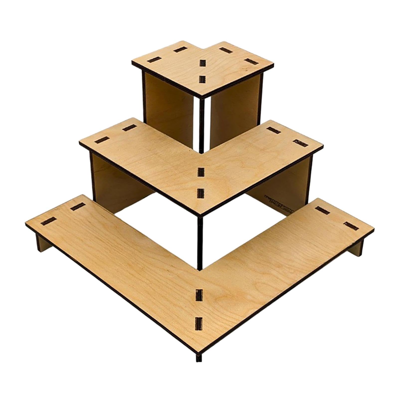 Expositor de Mesa de 3 Niveles para Comercio Minorista, Estante de Esquina para de Vendedores, con Estantes para Postres.