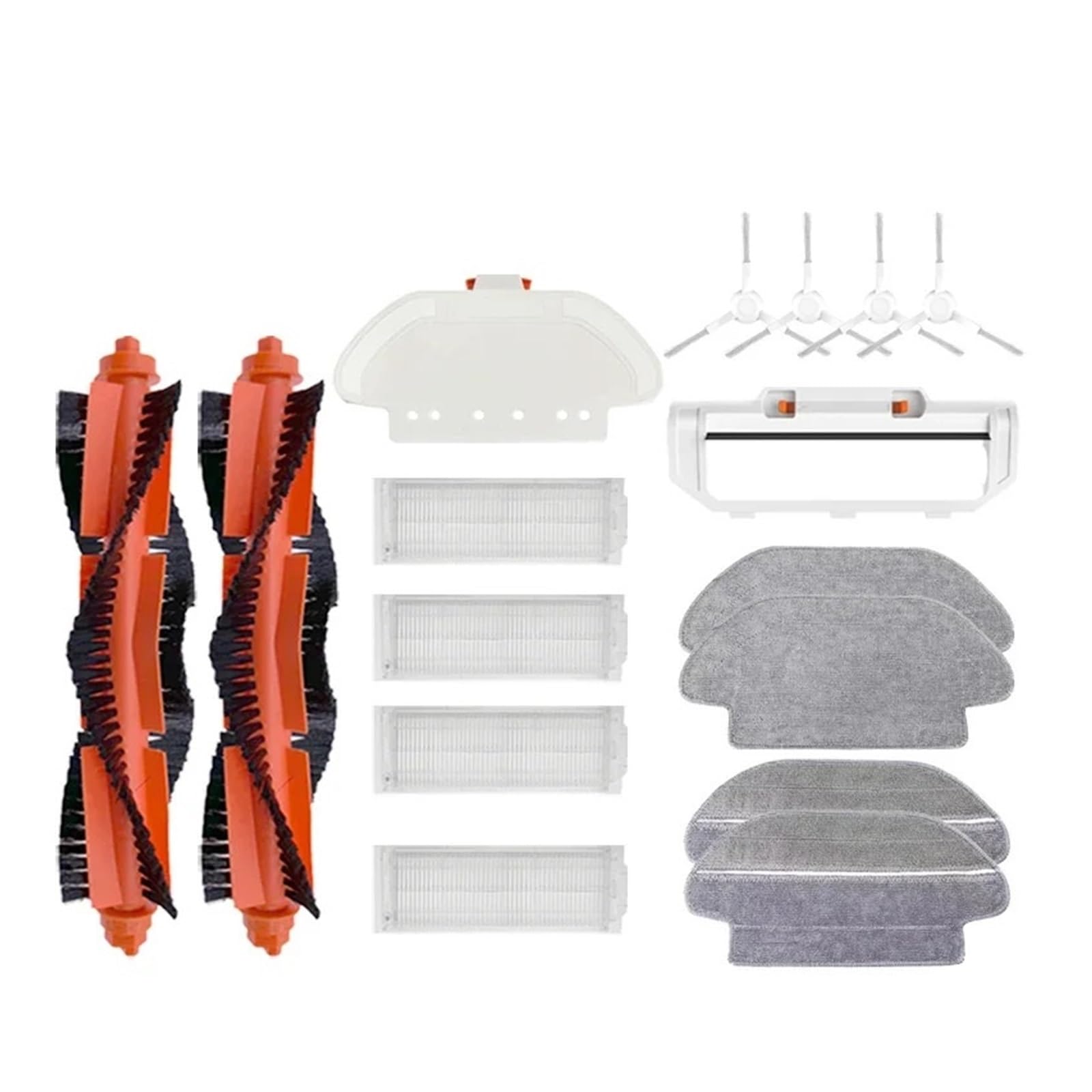 Kicici Compatible With XM Mi Robot Vacuum-Mop Pro STYTJ02YM 2S / 3C / Conga 3490 Viomi V2 PRO V3 SE Main Side Brush Hepa Filter Mop Part(16pcs)