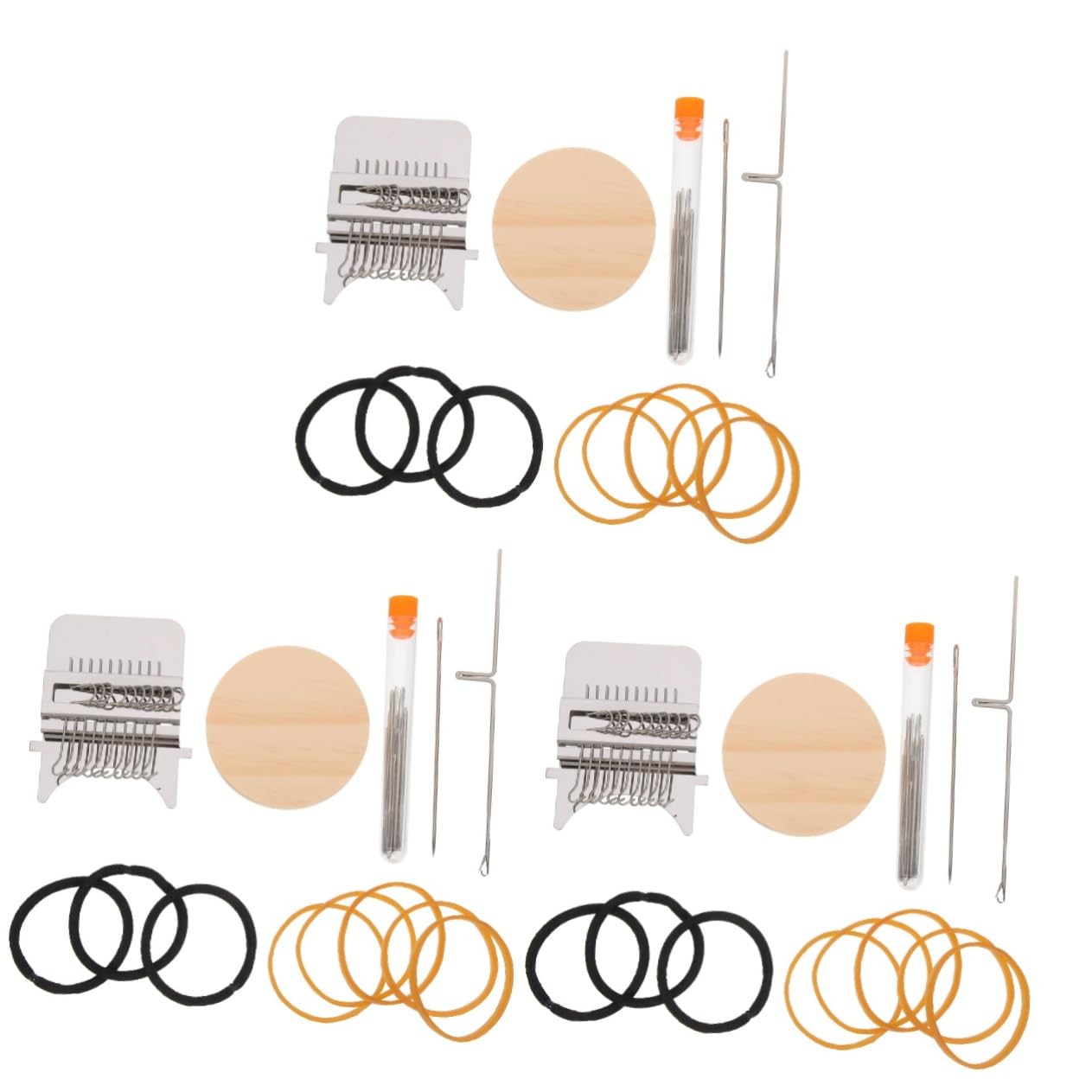 SEWACC 3sätze Kleiner Webstuhl Für -reparatur Strickmaschine Für Kleidung Darning Werkzeugset Mit Nadeln Und Gummibändern Für Anfänger Und Handarbeitsliebhaber