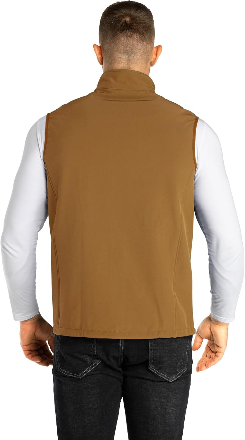 33,000ft Men's Lightweight Softshell Vest Outerwear Zip Up Fleece Lined Windproof Sleeveless Jacket for Golf Running Hiking - Image 2