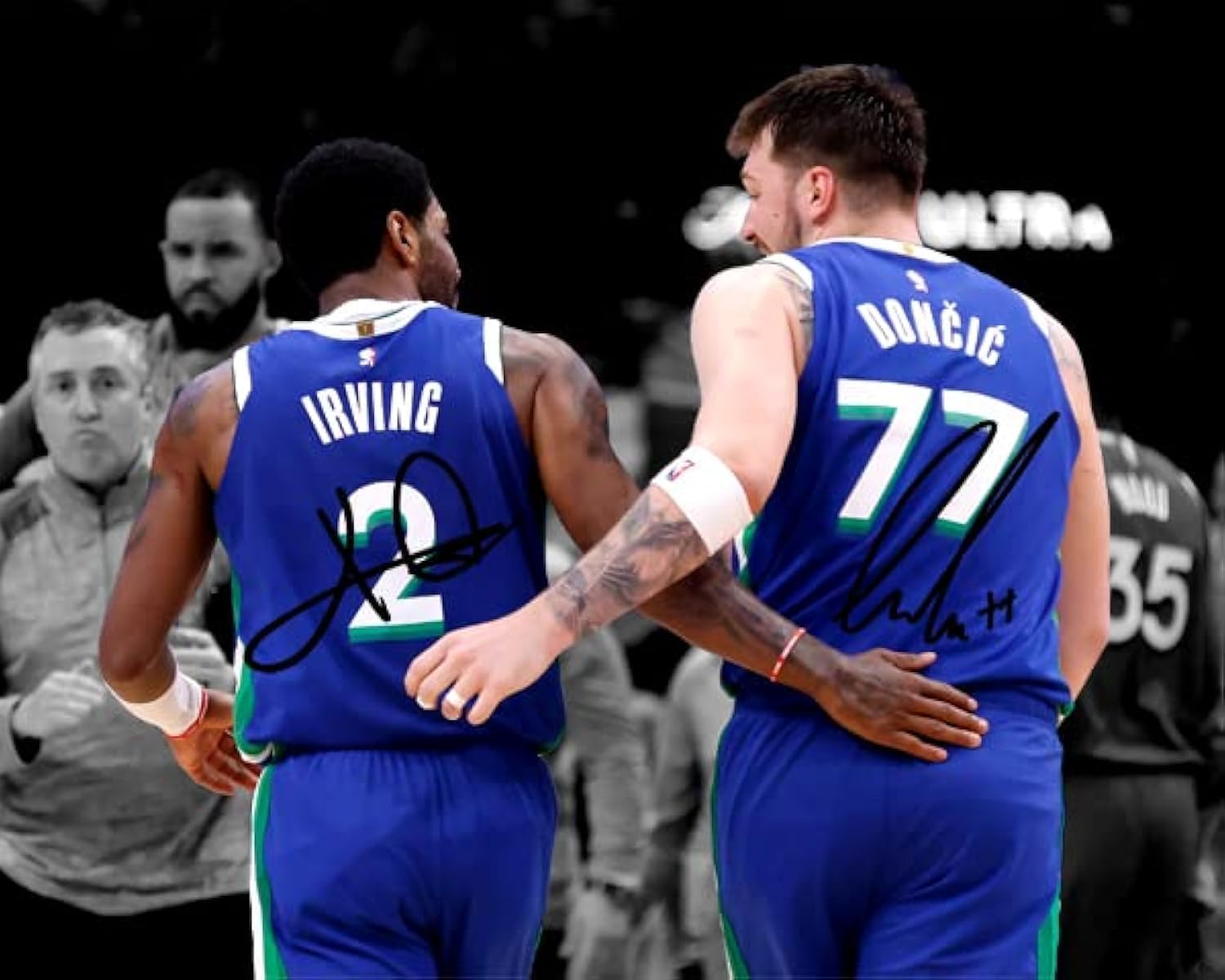 Ikonic Fotohaus Luka Doncic Kyrie Irving Basketball Superstars Signed Photo Autograph Print Wall Art Home Decor