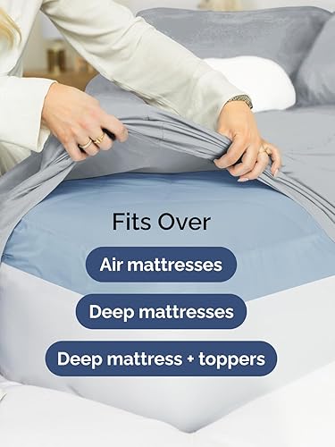Miniatura 6 de Extra Deep King Fitted Sheet - Hotel Luxury Single Fitted Sheet Only - Easily Fits 18 inch to 24 inch Mattress - Ultra Soft, Wrinkle & Fade Free