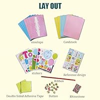 Vista 3 de Kit para hacer tarjetas, kit de tarjetas de felicitación hecho a mano para niños, niñas, niños, tarjeta de agradecimiento, tarjeta del día