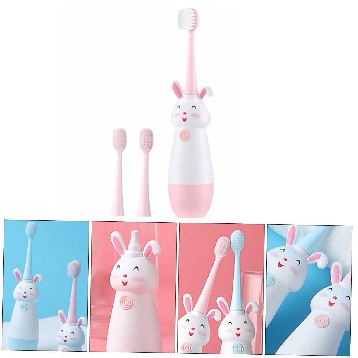 BESTYASH 3 Set spazzolino elettrico ragazzo dente a forma di scovolino denti scovolini dentali sonic vibra spazzolini da denti spazzolino elettronico ricaricabile addominali rosa