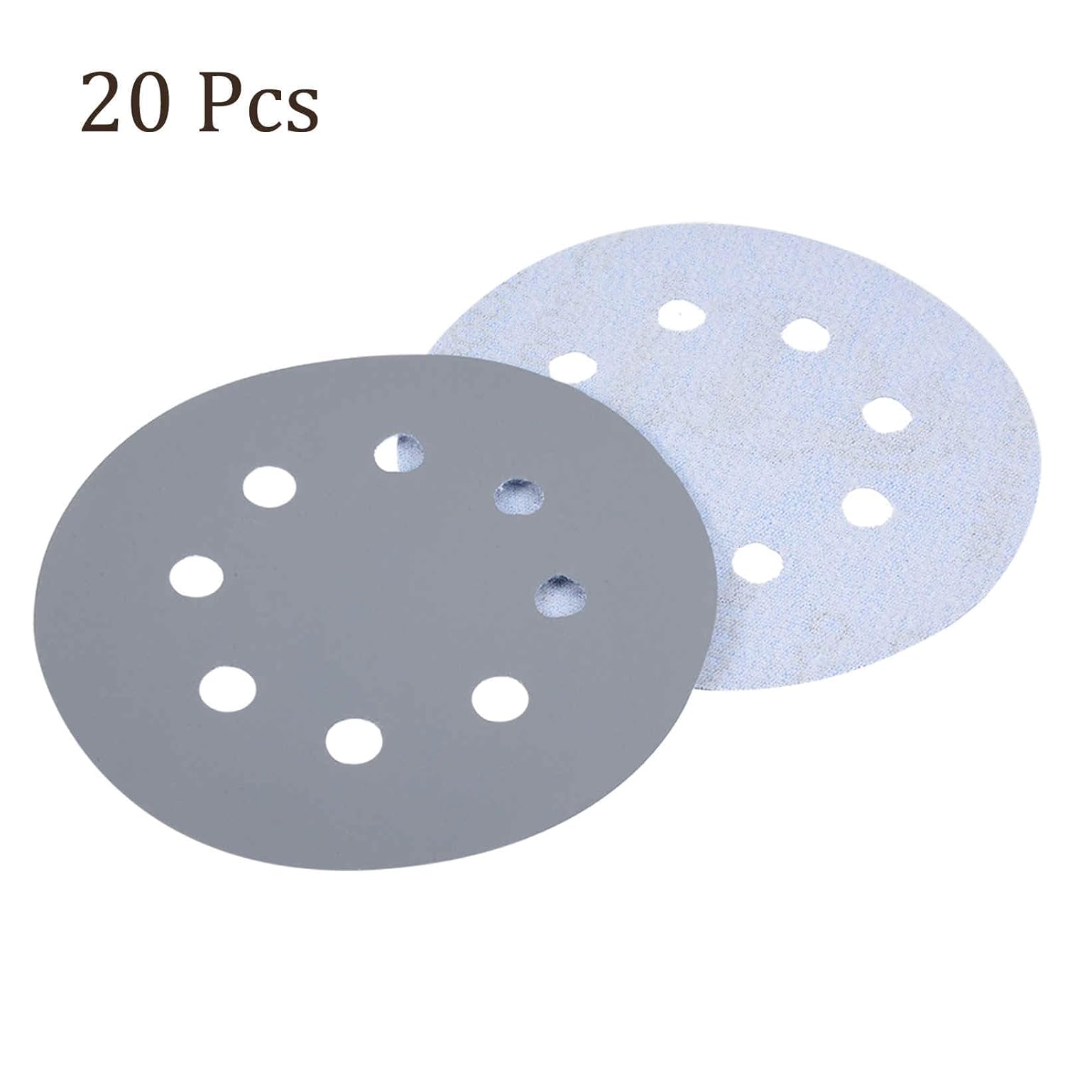 20 Pcs Sanding Discs Hook and Loop Backing - [5 Inch x 3000 Grits] Aluminum Oxide Gray Sandpapers for Orbital Sander Round Sanding Papers, 8 Holes